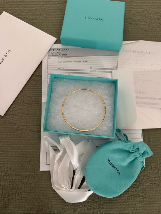 Tiffany & Co. Jewelry - Tiffany & Co. 18KT Gold Bangle with Signature Blue Presentation